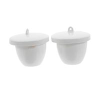 Sewroro 2pcs High Temperature Resistant Porcelain Crucible with Lid Ceramic Laboratory Crucible for Pure Reactions and Accurate Analysis School Experiments