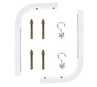 Sewroro 2pcs Iron L-shape Projector Screen Mount Brackets for Secure Wall Mounting on Concrete and Wood Walls, Universal Metal Support Hooks for Projector and Manual Screens