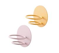 Sewroro 2pcs Makeup Sponge Egg Holder Set Nail-Free Carbon Steel Wall Rack, Hanging Storage Rack for Bathroom and Vanity, Yellow and Pink Makeup Egg Organizers