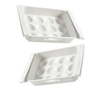 Sewroro 2pcs Multi-compartment Plastic Egg Drawer for Refrigerator, 12-grid Egg Storage Box with Lid, Food Preservation Organizer Suitable for Fridge Storage and Kitchen Use