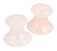 Sewroro 2pcs Pink Powder Crystal Face and Body Massaging Tools Beautiful Mushroom Shape for Foot and Back Massage, Nourish Skin and Relax Muscles