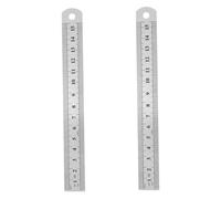 Sewroro 2pcs Precision Stainless Steel Measuring Ruler Dual Scale Metric and Imperial Flat Rulers for School Office Home Drawing and Model Making