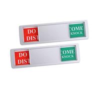 Sewroro 2Pcs Privacy Signs for Office Door Do Not Disturb and Please Knock Indicators Easy Slide Mechanism for Meeting Rooms and Restrooms Reminder for Vacant Occupied Status