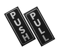 Sewroro 2pcs Push Pull Door Instruction Sign for Sliding and Glass Doors, Self-adhesive Pvc Label English Text, Resisting Wear and Tear, Easy Installation for Office and Schools