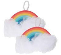 Sewroro 2pcs Rainbow Bath Sponge Set, Soft Exfoliating Body Scrubber for Boys and, Fun Shower Loofah Sponges for ’s Bath Time