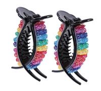 Sewroro 2PCS Rainbow Colorful Hair Clamp Strong Hold Barrette Non-Slip Hair Clips for Thick Casual Grips