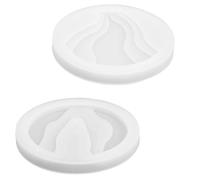 Sewroro 2pcs Silicone Coaster Molds for Resin Craft with Island Pattern, Decorative DIY Handmade Cup Mat Casting Moulds for Arts and Crafts