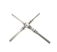 Sewroro 2pcs Silver Metal Stair Balusters with Ornate Roman Column Design, Stainless Steel Decorative Stair Railing Spindles for Indoor and Exterior Use, Quick Replacement for Commercial