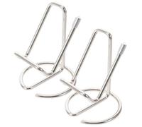 Sewroro 2pcs Silver Metal Wired Phone Stand and Tablet Display Holder for Office Desk - Universal Iron Mobile and Cellphone Holder Compatible with Smartphones and Tablets