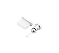 Sewroro 2pcs Silver USB Type C Dust Plug and Earphone for Smartphones and Tablets Durable Protective Phone Port Covers Compatible with USB C Devices