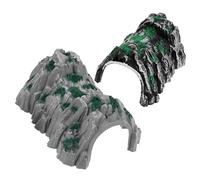 Sewroro 2Pcs Simulation Cave Tunnel Model for Plastic Miniature Train Scene Decoration for Backyard Lawn Playground and DIY Railway Scenery Accessories