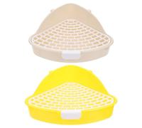 Sewroro 2pcs Small Pet Training Toilet for Hamster Rabbit Guinea Pig Anti-leak Potty with Detachable and Washable Design Comfortable Corner Litter Box for Small Animals