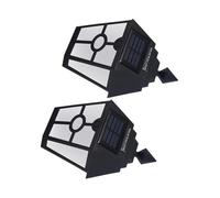 Sewroro 2pcs Solar Powered Hexagon Wall Light Energy-Saving Outdoor Solar Garden Lamp with Warm and White Light Easy Install Wall-Mounted Decorative Lighting for Pathways Balconies