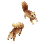 Sewroro 2pcs Squirrel Statue Decor Resin Squirrel Figurine Ornament Coffee Adorable Lifelike Home Park Yard Decoration Outdoor Ornament Set