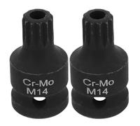 Sewroro 2pcs Triple Square Socket for Brake Caliper Screws Low Profile Impact Spline Bit Remover Tool High-Hardness Construction Compatible with Multiple Car Models for Efficient Auto