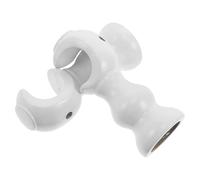 Sewroro 2pcs White Wooden Curtain Rod Holders 28.5mm Diameter Wall Mount Brackets for Single Curtain Poles Window Support Hardware Accessories