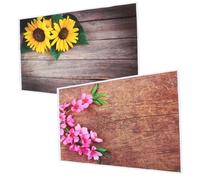 Sewroro 2pcs Wood Grain Floral Photography Backdrop Cloth Lightweight Durable Photo Studio Background Banner for Shower Wedding Bridal Birthday Party Natural Light Enhancement