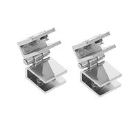 Sewroro 2pcs Zinc Alloy Glass Door Hinges Non Perforated Wine Cabinet Clamps Durable Home Use with Sturdy Structure and Scratch Resistant Finish