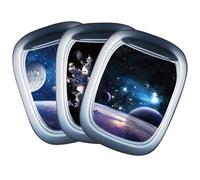 Sewroro 3 Sheets Space Pattern Wall Stickers with Spaceship and Planet Designs, PVC 3D Universe DIY Wall Decals for Boys’ Nursery and ’ Bedroom Decor