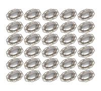 Sewroro 30pcs Retro Style Brooch Making Bezel Tray Settings with Silver Alloy Base and Glass Dome for DIY Craft and Photo
