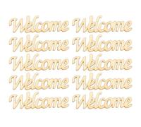 Sewroro 30pcs Welcomewood Chips Hanging Wedding Her Stickers Quarters Small Welcome Sign Unfinished Party Ceiling Ideas Signs Paper DIY Craft Garland Block Presents Cutouts Hanger Labels