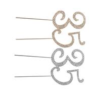 Sewroro 35 Silver Gold Rhinestone Cake Topper Numbers, Metal Birthday Cake Decoration for Anniversary Party, Sweet 35th Celebration Dessert Picks
