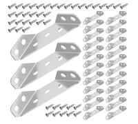 Sewroro 36pcs Stainless Steel Angle Corner Brace Brackets with Screws Triangle Corner Support for Furniture Shelves and Cabinets Heavy Duty Connectors for Home DIY