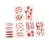 Sewroro 3d Halloween Scar Stickers 24pcs Temporary Body Tattoo Decals for Party Makeup Creepy Wound and Burn Effects for Face and Body Cosplay