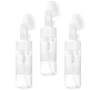 Sewroro 3pcs 150ml Foaming Bottle with Brush Head, Refillable Mousse Dispenser Pump for Travel and Household Facial Cleanser, Multi-Function Empty Foaming Bottle