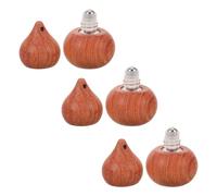 Sewroro 3pcs 1ml Bamboo Wood Car Essential Oil Diffuser Bottles with Roll-On, Refillable Aromatherapy Pendant for Vehicle Air Freshener, Portable Hanging Perfume Rollers