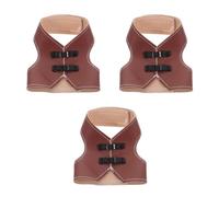Sewroro 3pcs Adjustable Vintage Artificial Leather Bird Harness Vest for Parrots and Chickens, Sturdy and Easy to Clean Pet Parrot Clothes for Outdoor Adventures and Photoshoots in Light