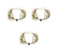 Sewroro 3pcs Deer Horn Antler Crown Headpiece for Women Renaissance Costume Elven Circlet Cosplay Tiara Photo Prop Festival Fairy Goddess Accessories