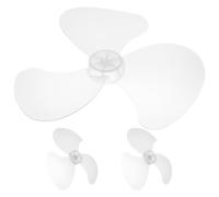 Sewroro 3pcs Inch Plastic Fan Blade Replacement for Standing Pedestal Fans | 3 Leaf Curved Design, Snap in Fit with Nut Cover, Light Grey Finish for Home Repairs