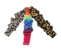 Sewroro 3pcs Leopard Print Scrunchie Watch Bands Fit Elastic Strap Without Connector Bright Patterned Soft Wrist Accessories for Women and Men