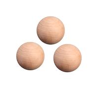 Sewroro 3pcs Natural Unfinished Wooden Round Craft Balls Oak Balls Decorative for DIY Craft Architecture