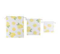 Sewroro 3pcs Pattern Drawstring Bags Cotton and Linen Makeup Cosmetic Bags Large Capacity and Easy to Open Close, Portable Storage Pouches for Camping and Party Use