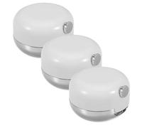 Sewroro 3Pcs Refillable Lip Balm Jars with Mirror and Silicone Lip Brush Mini Travel Cosmetic Containers Concealer and Lotion Samples for Makeup Storage