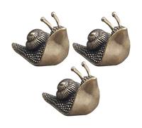 Sewroro 3pcs Retro Solid Brass Mini Snail Statue for Tea Pet Display Realistic Animal Sculpture with Symbolic Feng Shui Meaning Collectible Desk Ornament for Tea Enthusiasts and Office