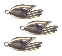 Sewroro 3pcs Retro Style Brass Keychain DIY Accessory with Buddha Hand Design, Vintage Small Key Ring Pendant for Graduation Time Gift, Creative and Convenient Brass Pendant Decoration