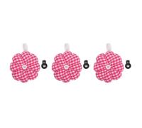 Sewroro 3pcs Reusable Pin Cushion Sewing Needle Holder Elegant Pumpkin-Shaped Fabric Pin Pads in Rose Red Check for Household Sewing and Needlework Organization