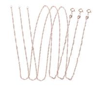Sewroro 3pcs Rose Gold Water Wave Necklace Chain Diy Jewelry Making Supplies for Pendant Necklace