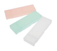 Sewroro 3pcs Transparent Pen Boxes Assorted Color Storage Containers for Tools and Office Supplies Portable and Easy to Clean