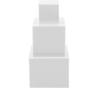 Sewroro 3pcs White Foam Cube Photo Props Set, Geometric Model Blocks in 5cm, 8cm and 10cm Sizes for Photography and Still Life Composition