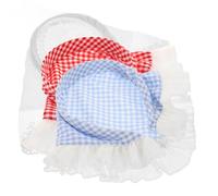 Sewroro 3pcs Women Headbands Lightweight Cloth Plaid Head Scarf Bandana with Delicate Lace Edge for Attending a Party and Taking Photos Stylish Pastoral and All-match Accessories