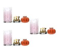 Sewroro 3sets Ceramic Pumpkin Base Nail Art Practice Stand with Gold Metal Nail Plate Holders Includes of Orange Pumpkin Holders Gold for Manicure Display and Training