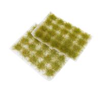 Sewroro 40pcs Miniature Green Grass Clusters with Adhesive for Micro Landscape DIY Realistic Craft Grass Tufts for Model Making Basing Materials for Miniatures Compact and Detailed Plastic