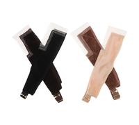 Sewroro 4pcs Adjustable Elastic Wig Band Non-slip Velvet Lace Headband for Wig Grip for Salon Events in Black Brown Light Brown Beige