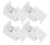 Sewroro 4Pcs Adjustable White Iron Mini Window Blind Brackets Hold Down Brackets for Pleated and Venetian Blinds, Curtain Rod Support Mounting Holder for Home and Office