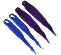 Sewroro 4pcs African Dreadlocks Wig Synthetic Hair Braiding Extensions Lightweight Yaki Texture Braids for Cosplay Stage Party Halloween
