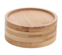 Sewroro 4pcs Bamboo Beverage Coaster Kits for Dining Table Accessories, Unfinished DIY Coasters with Rustic Bowl Shape, Reusable Protective Pads for Coffee Mugs and Small Items in Dining